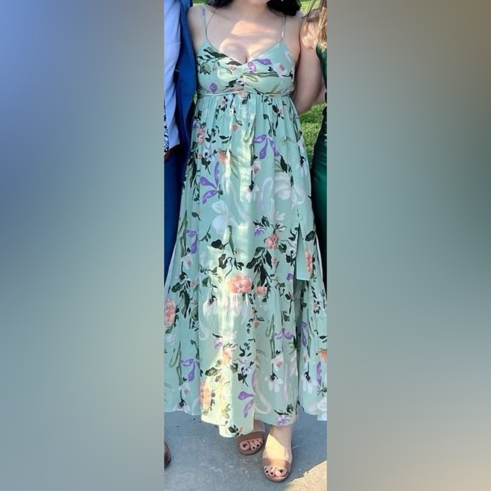 A&F Best Dressed Guest Green Floral Dress